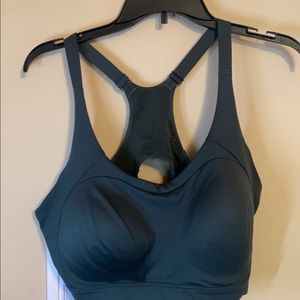 Gym shark sports bra dark green